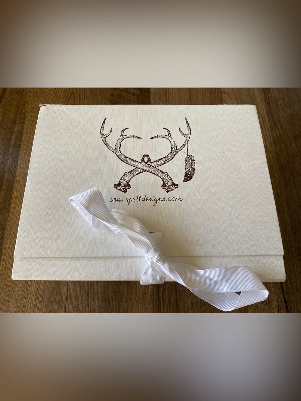 Vintage Spell Designs White Ribbon Gift Box